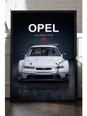 Duvarda Opel Calibra Siyah Ahşap Çerçeveli Poster, Dekoratif Araba Duvar Tablosu