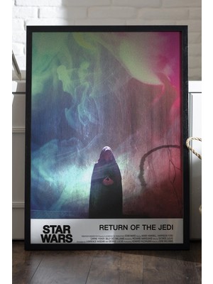 Star Wars Siyah Ahşap Çerçeveli Poster, Film Duvar Tablosu