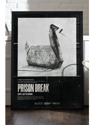 Duvarda Prison Break Siyah Ahşap Çerçeveli Poster, Film Duvar Tablosu