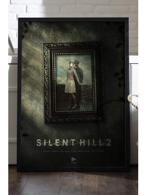 Duvarda Silent Hill Siyah Ahşap Çerçeveli Poster, Dekoratif Oyun Duvar Tablosu
