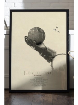 Star Wars Siyah Ahşap Çerçeveli Poster, Film Duvar Tablosu