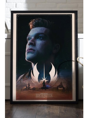 Duvarda Star Wars Siyah Ahşap Çerçeveli Poster, Dekoratif Oyun Duvar Tablosu