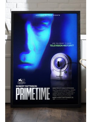Duvarda Primetime Siyah Ahşap Çerçeveli Poster, Dekoratif Film Duvar Tablosu
