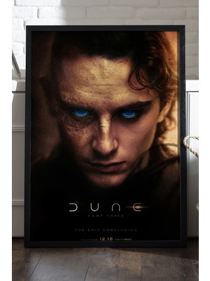 Duvarda Dune Siyah Ahşap Çerçeveli Poster, Dekoratif Film Duvar Tablosu
