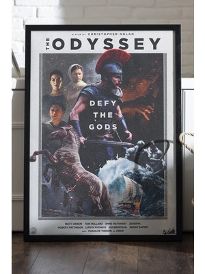 Duvarda The Odyssey Siyah Ahşap Çerçeveli Poster, Dekoratif Film Duvar Tablosu