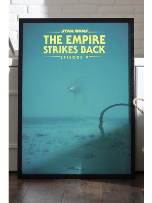 Duvarda Star Wars Siyah Ahşap Çerçeveli Poster, Dekoratif Film Duvar Tablosu