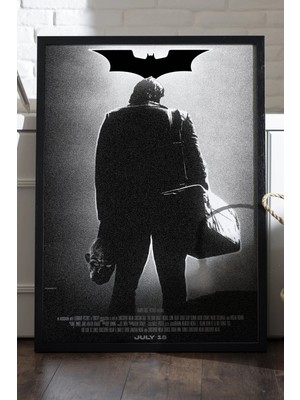Duvarda Batman Joker Siyah Ahşap Çerçeveli Poster, Dekoratif Film Duvar Tablosu