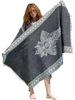 BRANDSMITHS Green- Black Elephant Kimono & Peştemal Set