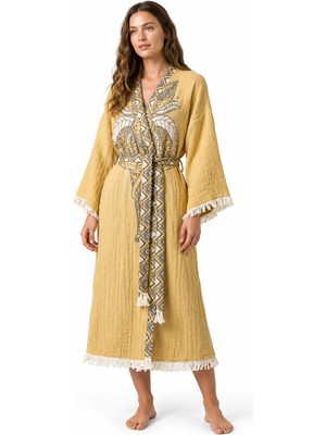 BRANDSMITHS Yellow Elephant Kimono