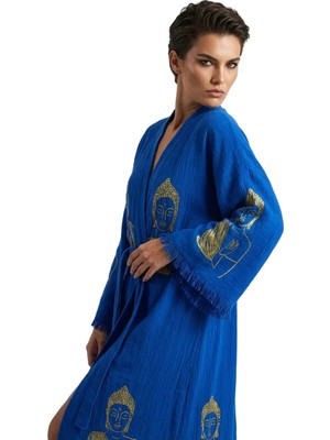 BRANDSMITHS Blue Serenity Buddha Kimono
