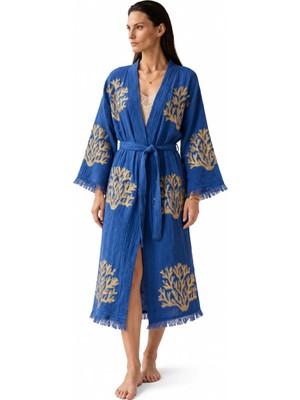 BRANDSMITHS Blue Ethereal Coral Kimono