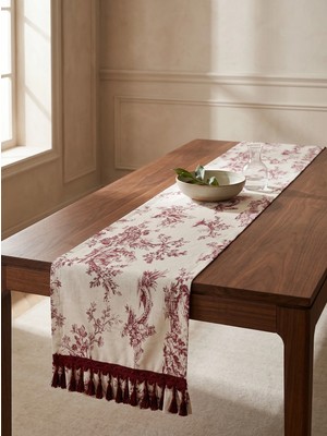 BRANDSMITHS Toilea Burgundy Ruffle Runner
