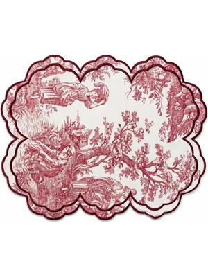 BRANDSMITHS Toile Burgundy Embroidered Amerikan Servis