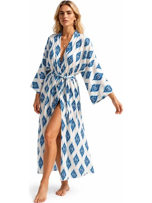 BRANDSMITHS Mıska Azure Ikat Kimono