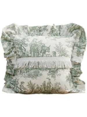 BRANDSMITHS Toile Verde Ruffle Yastık