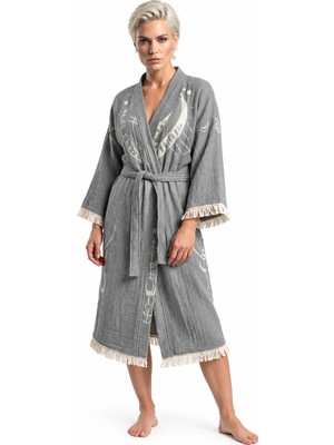BRANDSMITHS Grey Crescent Eye Kimono