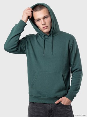 Lc Waikiki Yeni Sezon Yeşil Uzun Kollu Erkek Kalın Hoodie