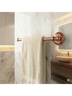 Marvielle Bakır Vintage Havluluk Rulo Havlu ve Normal Havlu Için Çiftli Kullanım Bron - Banyo Askısı