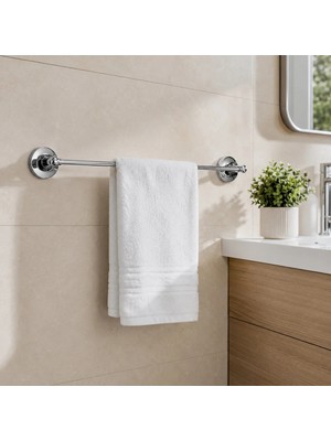 Marvielle Krom Uzun Havluluk Duvara Monte Banyo Havlu Askısı - Banyo Askısı