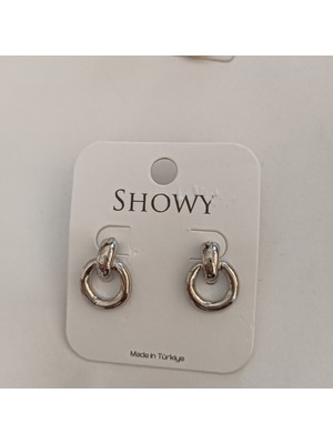 Ases Store Halka Detay Gümüş Renk  Çelik Küpe Modern Şık Tasarım Günlük Kullanım