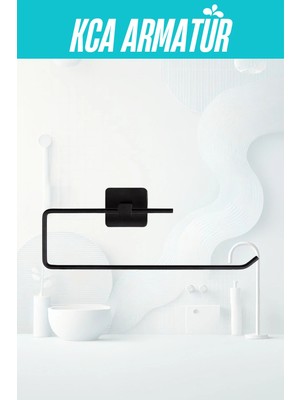 Marvielle Lüx Siyah Rulo Havlu Kağıtlık - Banyo Askısı