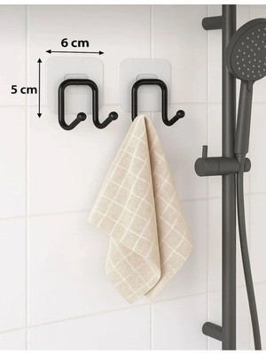 Marvielle 2 Adet Çift Kancalı Banyo Mutfak Askısı Metal Askılık Duvar Askı Organizer - Banyo Askısı