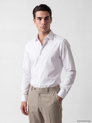 Lc Waikiki Yeni Sezon Beyaz Slim Fit Armürlü Erkek Gömlek