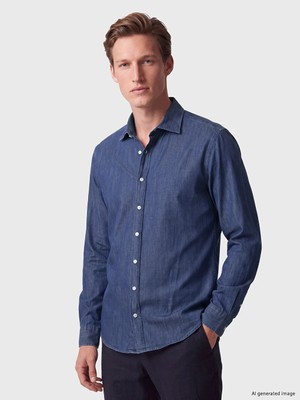Lc Waikiki Yeni Sezon Indigo Regular Fit Erkek Gömlek