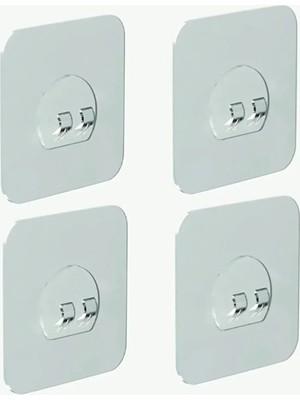 Marvielle 4 Adet Süper Güçlü Yapışkanlı Sticker 7X7CM Askı Tutucu - Banyo Askısı