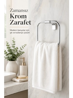 Marvielle F1 Model Krom Halka Havlu Askısı Paslanmaz Çelik Montajlı Banyo Havluluk - Banyo Askısı