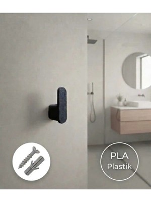 Marvielle Banyo Mutfak Tekli Askılık Civatalı Montaj Duvar Askısı Siyah - Banyo Askısı