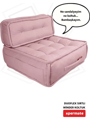 Marvielle Sırtlı Minder Koltuk Iskandinav Tarzı Ergonomik Oturma Minderi 80X80X30 Pem - Sandalye Minderi