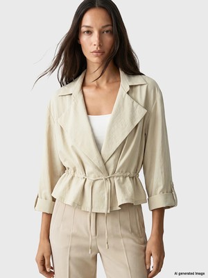 Lc Waikiki Yeni Sezon Yeşil Oversize Modal Karışımlı Kadın Ceket