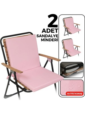 Marvielle 2’li Sırtlıklı Bağcıklı Fermuarlı Yıkanabilir 40X40 Pembe - Sandalye Minderi