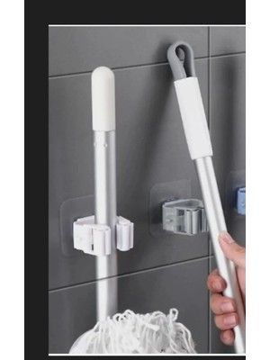 Marvielle 3 Adet Süpürge Paspas Tutucu Duvar Askısı Mop Tutucu - Banyo Askısı