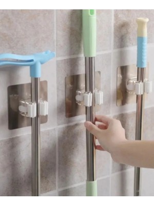 Marvielle Duvara Monte Mop Paspas ve Çekçek Tutucu Banyo Mermer 4 Adet - Banyo Askısı