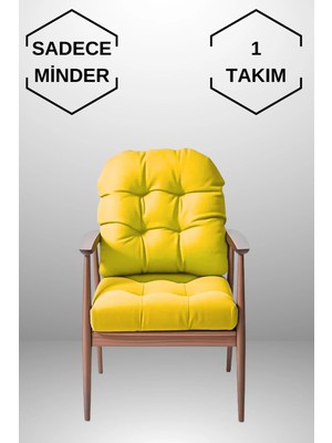 Marvielle 45X45 cm Oturma ve Sırt 1 Takım Sarı - Sandalye Minderi