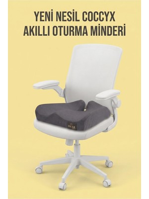 Marvielle Ortopedik Kuyruk Sokumu Minderi Füme Kadife 47X41X12 cm - Sandalye Minderi