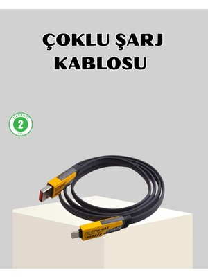 Medsa 65W Çoklu Şarj Kablosu 4’ü 1 Arada Örgülü Hızlı Veri Aktarım Usb-C Usb-A - MDSANR4122-48