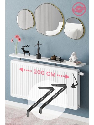 Marvielle Petek Üstü Uçan Raf 200 x 18 cm Beyaz Oval Kesim - Dresuar