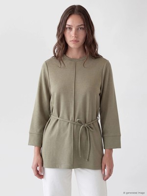 Lc Waikiki Yeni Sezon Haki Soft Touch Kadın Sweatshirt Tunik