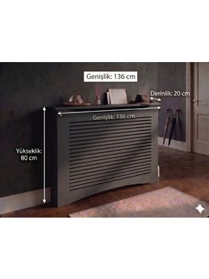 Marvielle Kalorifer Petek Önü Kapatma, Iç Ölçü 136 cm Mobilya, Petek Kaplama, - Dresuar