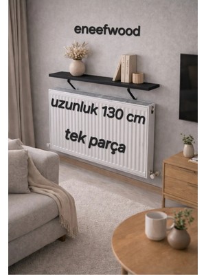 Marvielle Petek Üstü Raf 130X15 Mat Siyah Metal Ayaklı - Dresuar