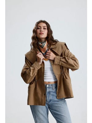 Gaca Collection Dara Kadın Kısa Bej Trenckot
