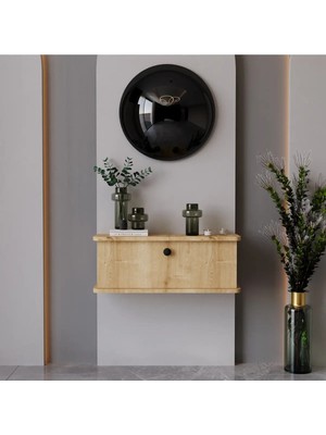 Marvielle Lunaris Safir Meşe Oval Kenar %100 Mdf Kapaklı Duvara Monte - Dresuar