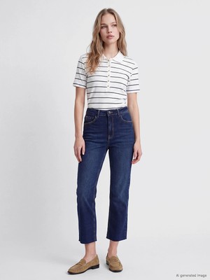 Lc Waikiki Yeni Sezon Indigo Straight Fit Kadın Jean Pantolon