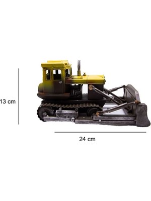 Dekoratif Metal Buldozer Biblo