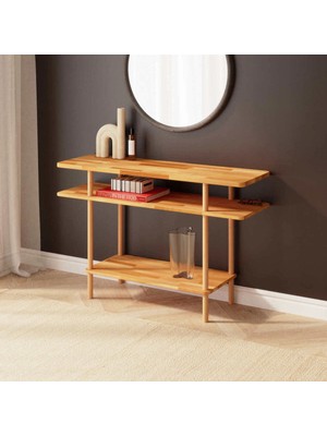 Marvielle Masif Kayın Ahşap Konsol Doğal 120X38 cm - Dresuar