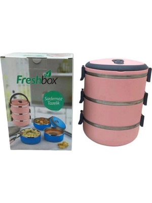 Marvielle Pembe 3lü Sefer Tası Saklama Kabı 1.8lt - Saklama Kutusu