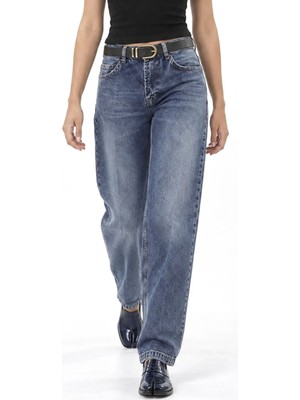 Hiccup Kadınlar Squalo Pamuklu Pantolon Orta Mavi Denim